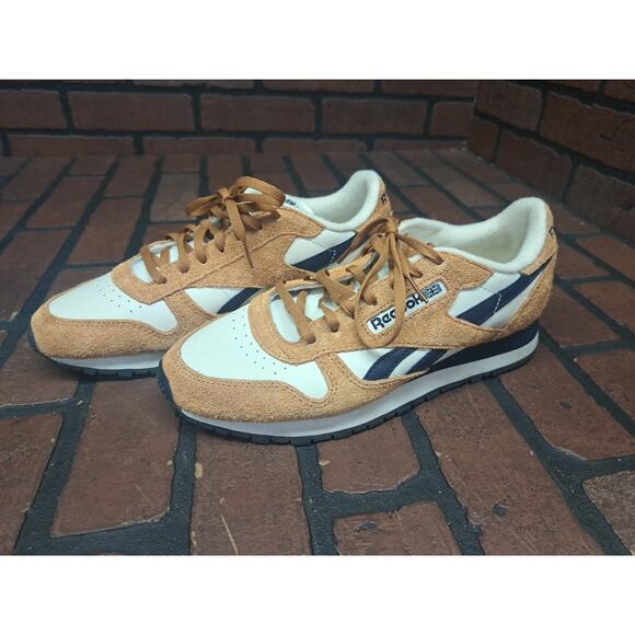 Size 7.5 - Reebok Classic Leather Wild Brown Vector Navy - Picture 1 of 5